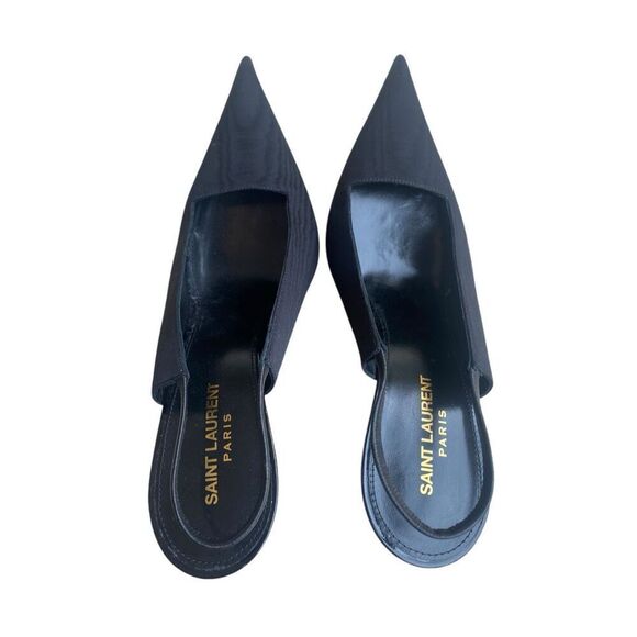 SAINT LAURENT Raven Slingback Pump in Black Size EU 41 US 8 MSRP: $895 - Picture 4 of 9